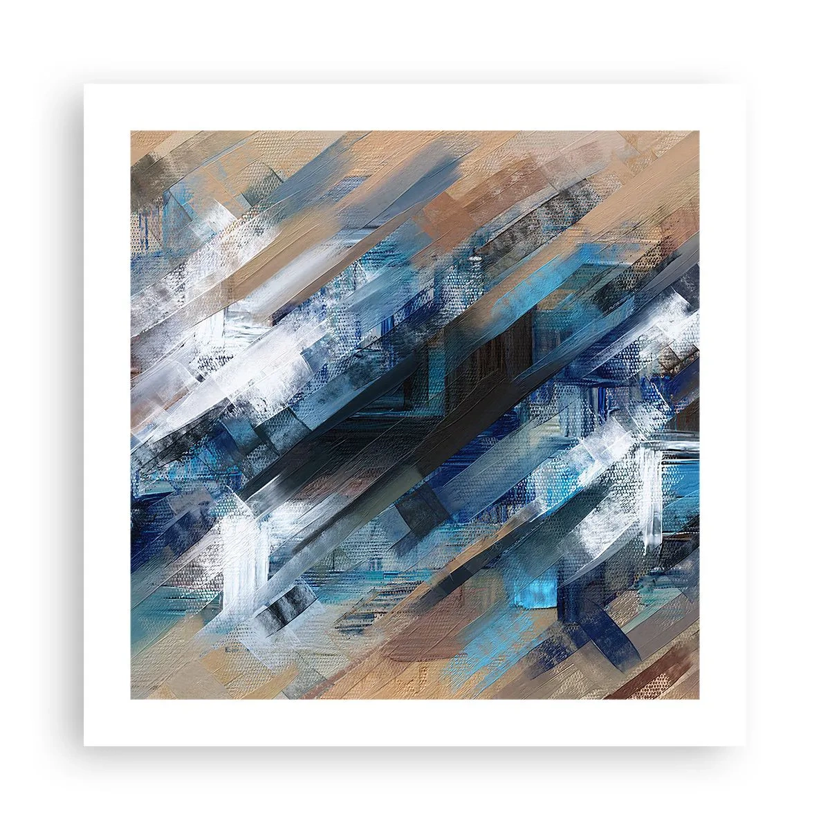 Poster - Op een blauwe diagonaal - 50x50 cm