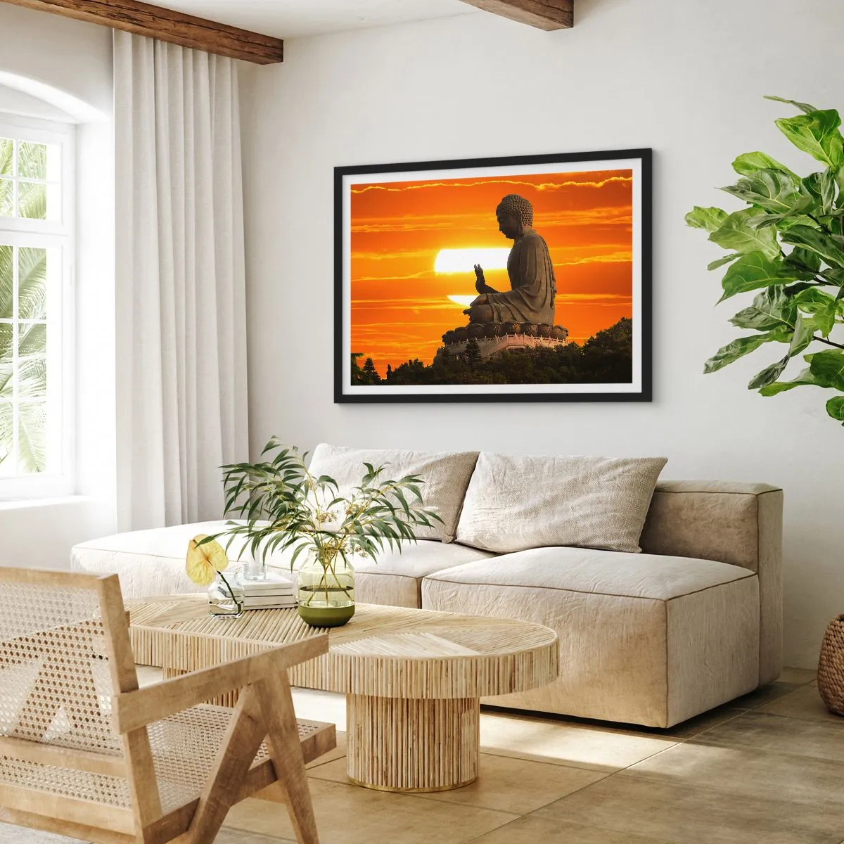 Poster in een zwarte lijst - Geen angst voor de wereld - 40x30 cm