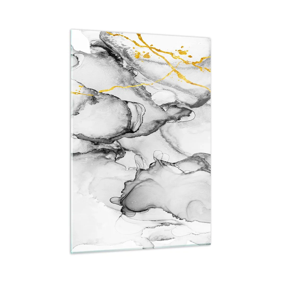 Schilderen op glas - Compositie met een gouden motief - 50x70 cm