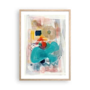Een poster in een licht eiken lijst - Kleurrijk spel - 50x70 cm