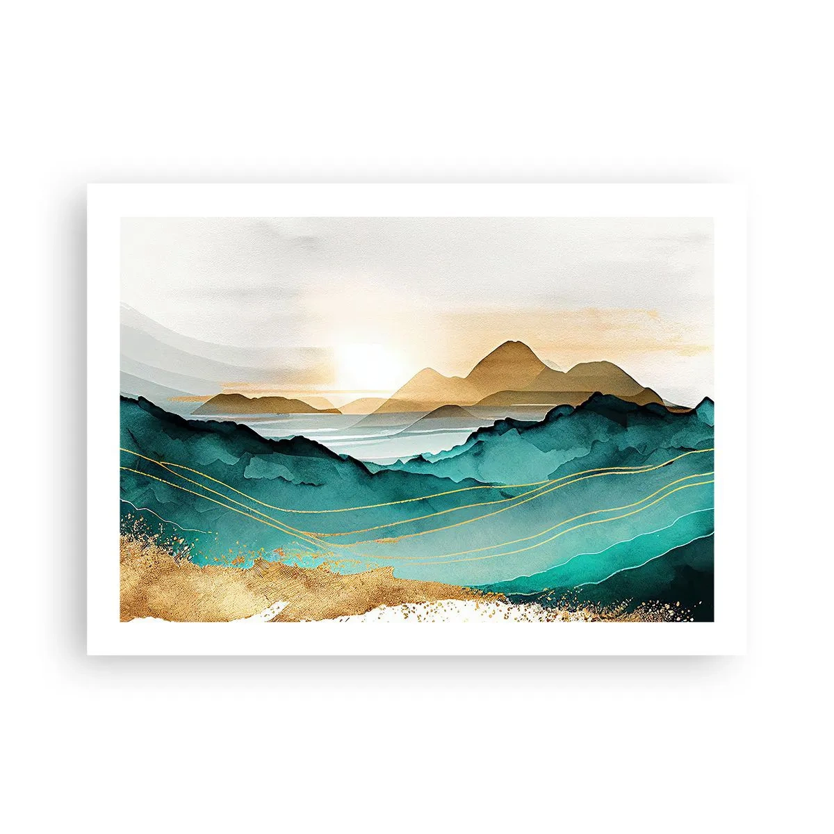 Poster - Op de rand van abstractie – landschap - 70x50 cm