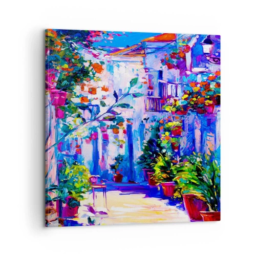 Schilderen op canvas - Impressie - een Italiaanse straat - 60x60 cm