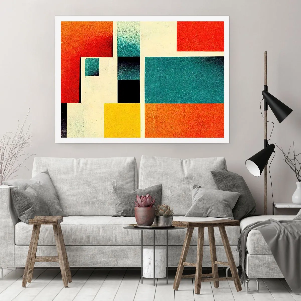 Poster - Geometrische abstractie – goede energie - 40x30 cm