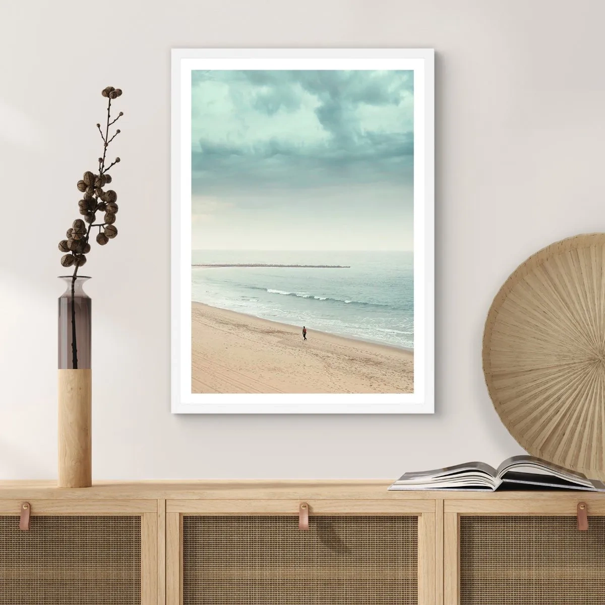 Poster in een witte lijst - op zoek naar vrede - 40x50 cm