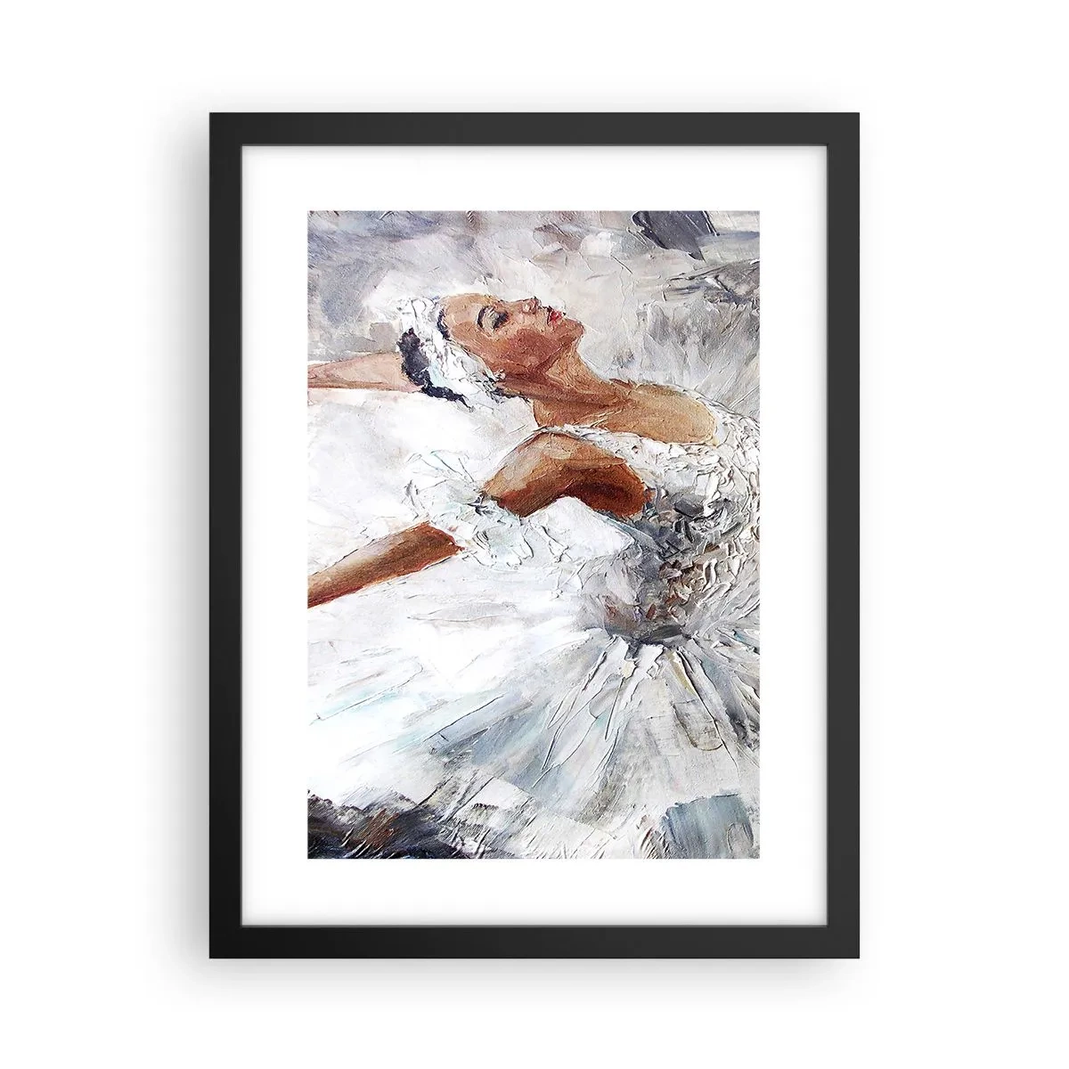 Poster in een zwarte lijst - Delicaat en licht als tule - 30x40 cm