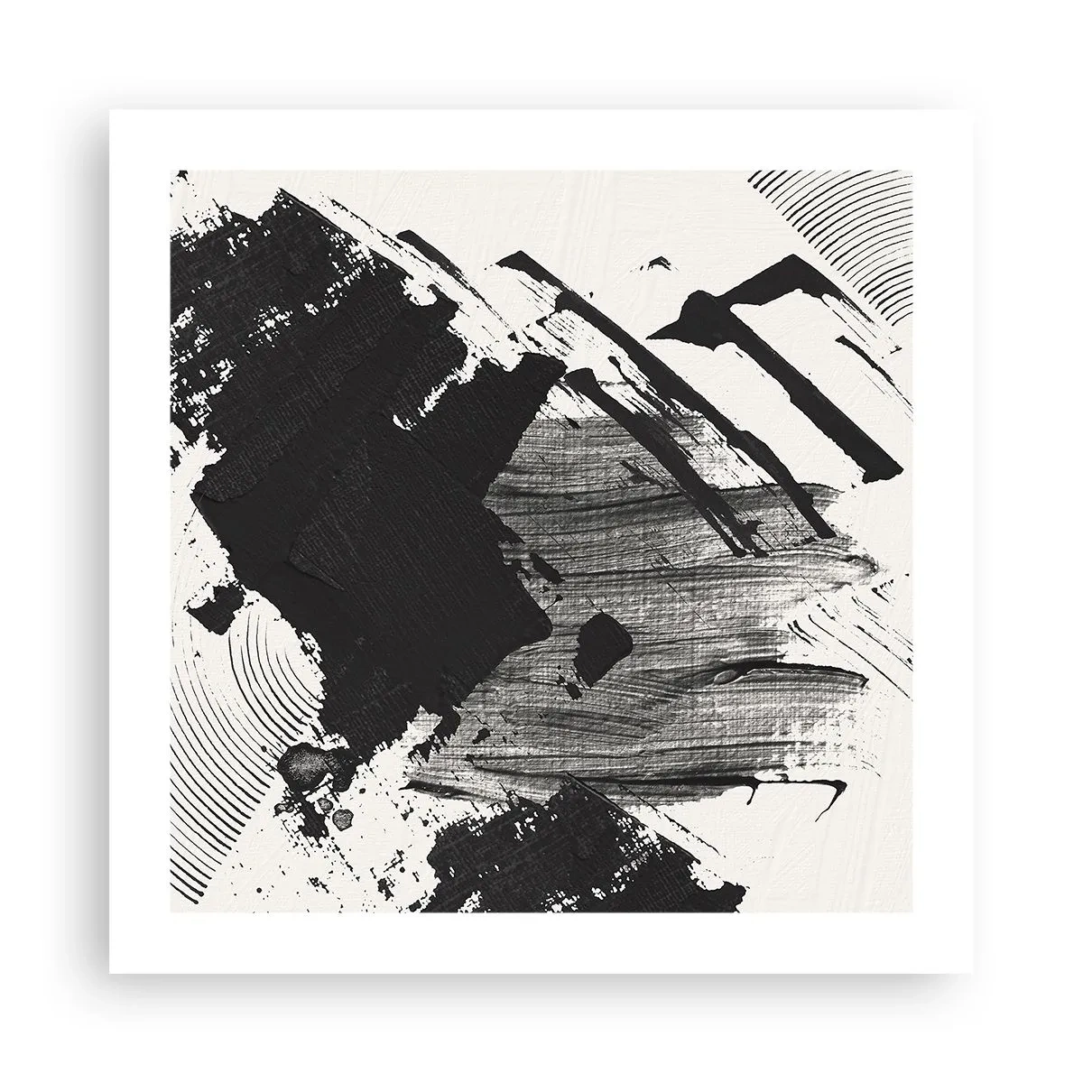 Poster - Abstractie – expressie van zwart - 50x50 cm