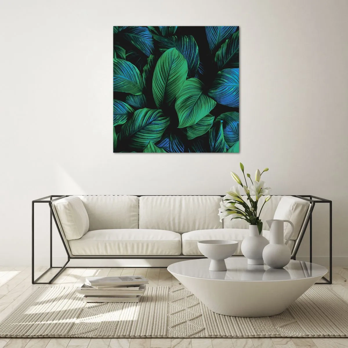 Schilderen op glas - In de groene menigte - 70x70 cm