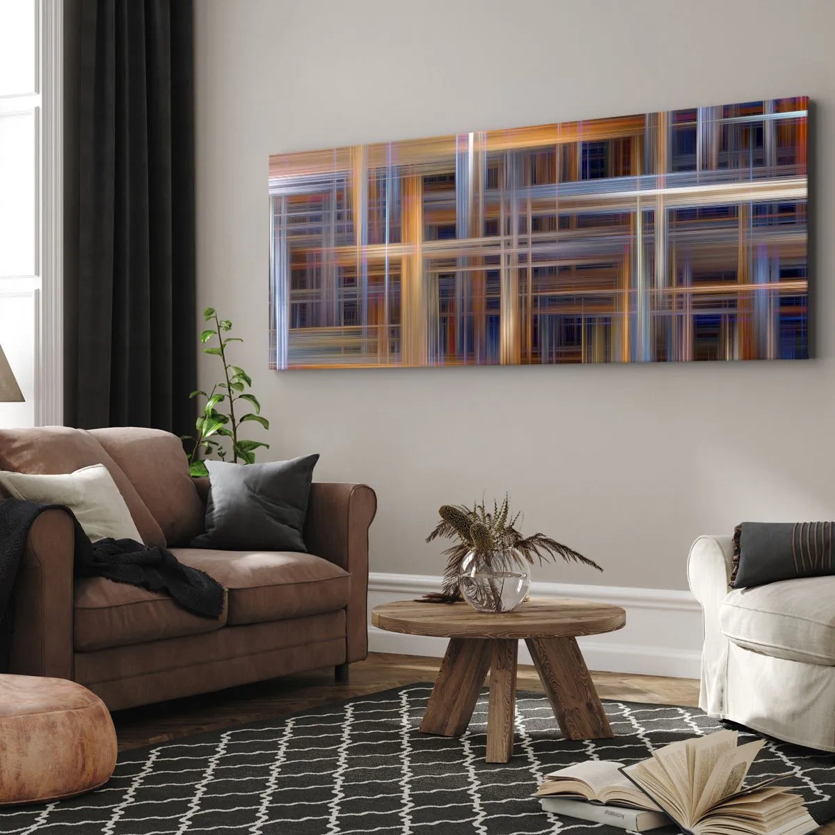 Schilderen op canvas - Geweven van licht - 100x40 cm