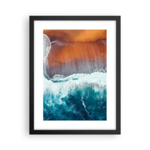 Poster in een zwarte lijst - Aanraking van de oceaan - 30x40 cm