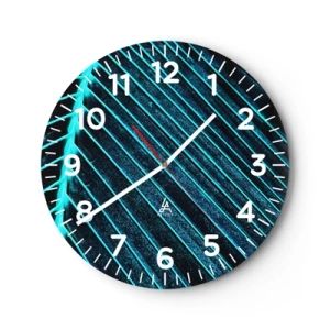 Wandklok - Klok - Groene textuur - 40x40 cm