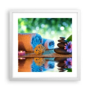 Poster in een witte lijst - Tijd voor het lichaam - 40x40 cm