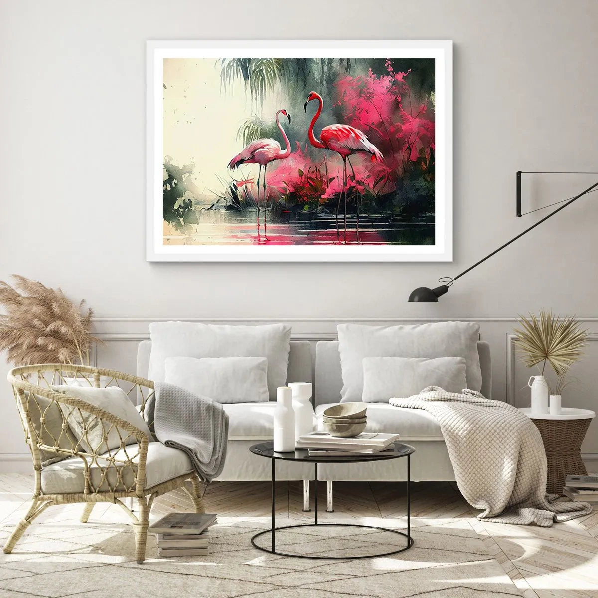 Poster in een witte lijst - Een les in natuurlijke gratie - 100x70 cm