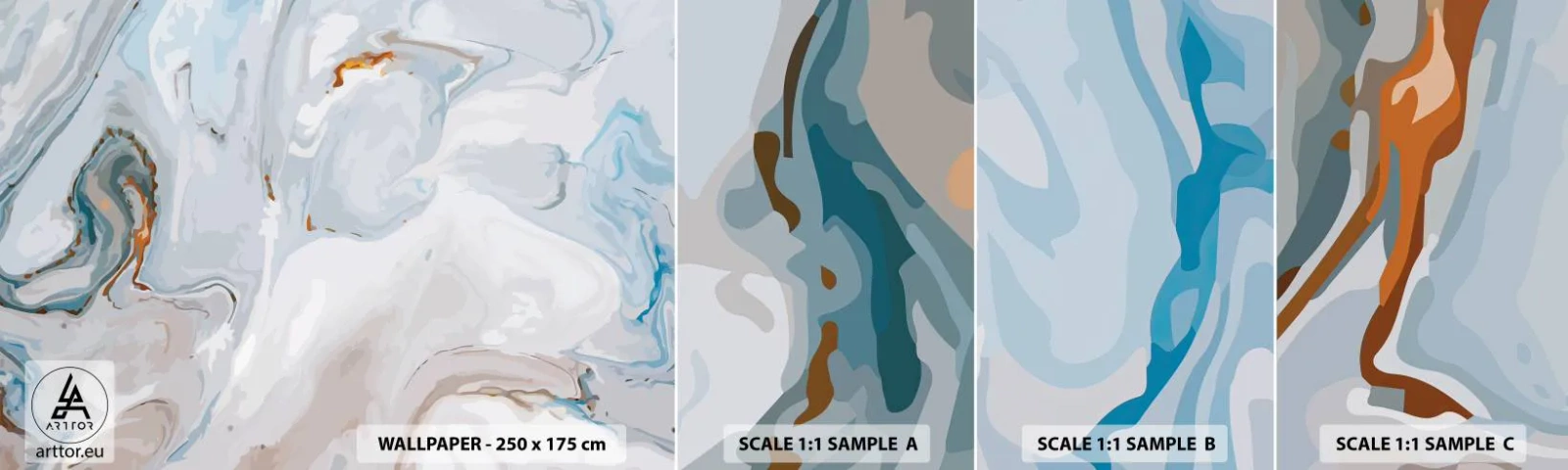 Fotobehang Monster Zelfklevend Deluxe Sticker - Het wit is verheven - Abstractie, Deel, Modern patroon - 100x30 cm