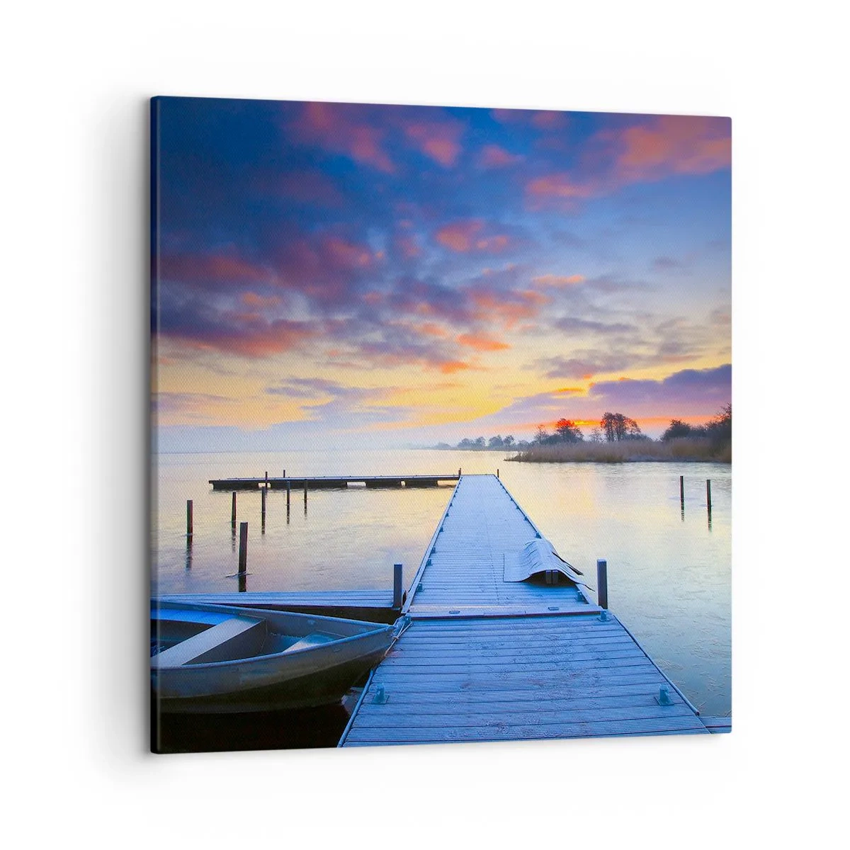 Schilderen op canvas - Violet-gouden kalmte - 50x50 cm