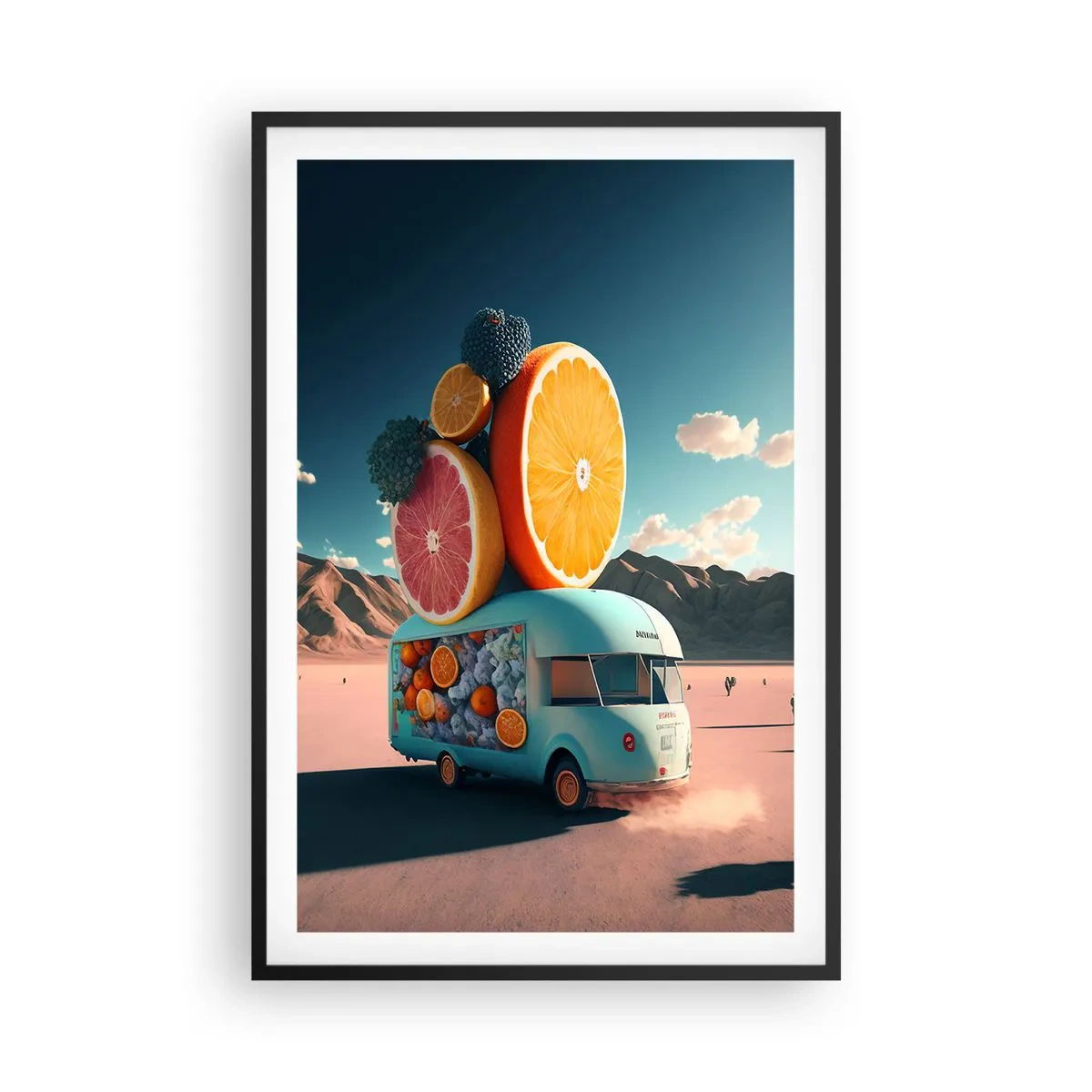 Poster in een zwarte lijst - De smaak van vakantie - 61x91 cm
