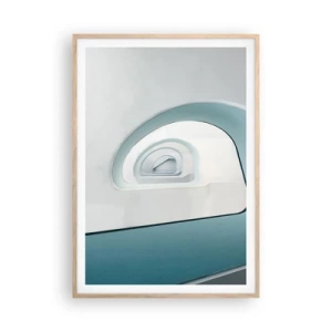 Een poster in een licht eiken lijst - Naar de bodem van de blauwe - 70x100 cm