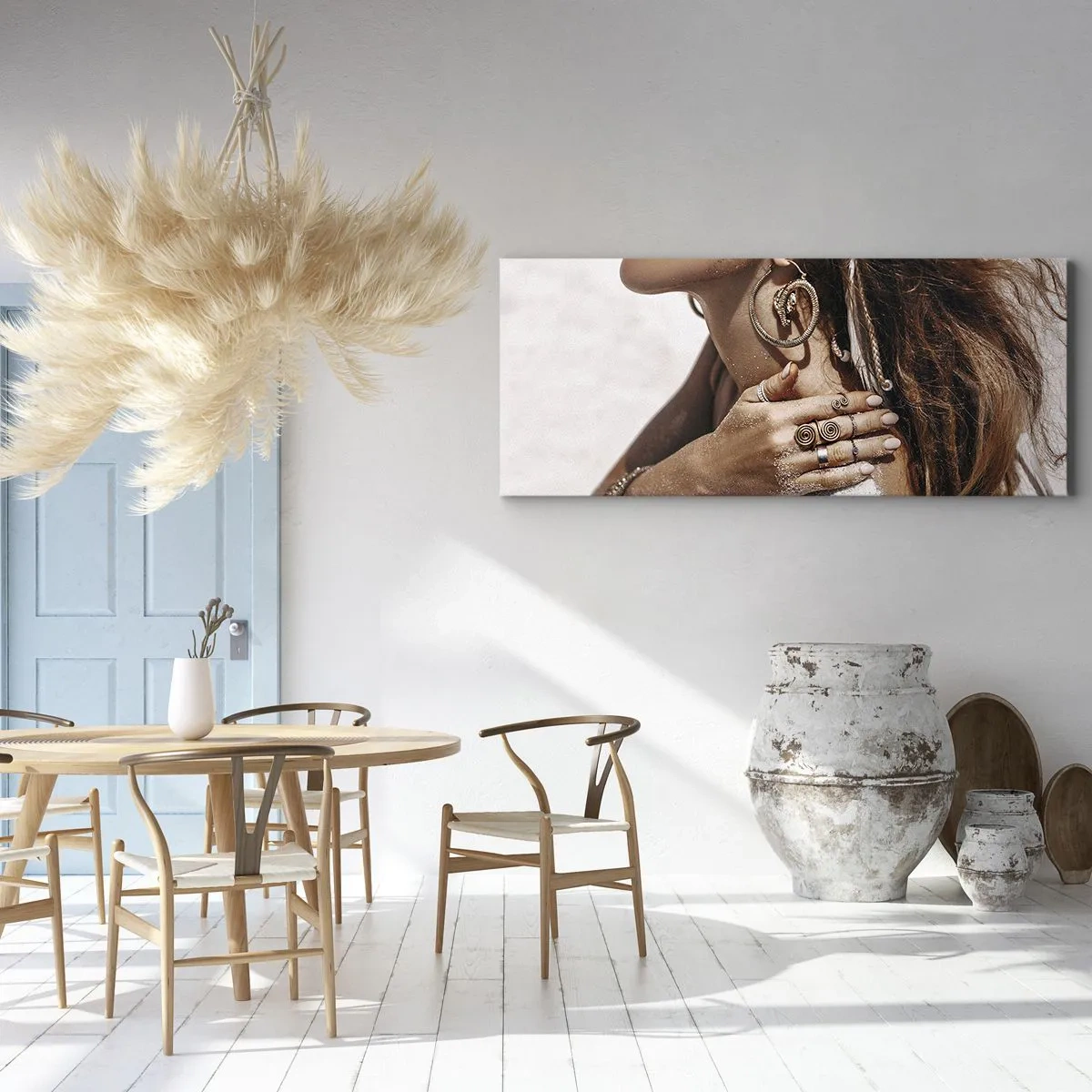 Schilderen op canvas - Koningin van het wilde strand - 160x50 cm