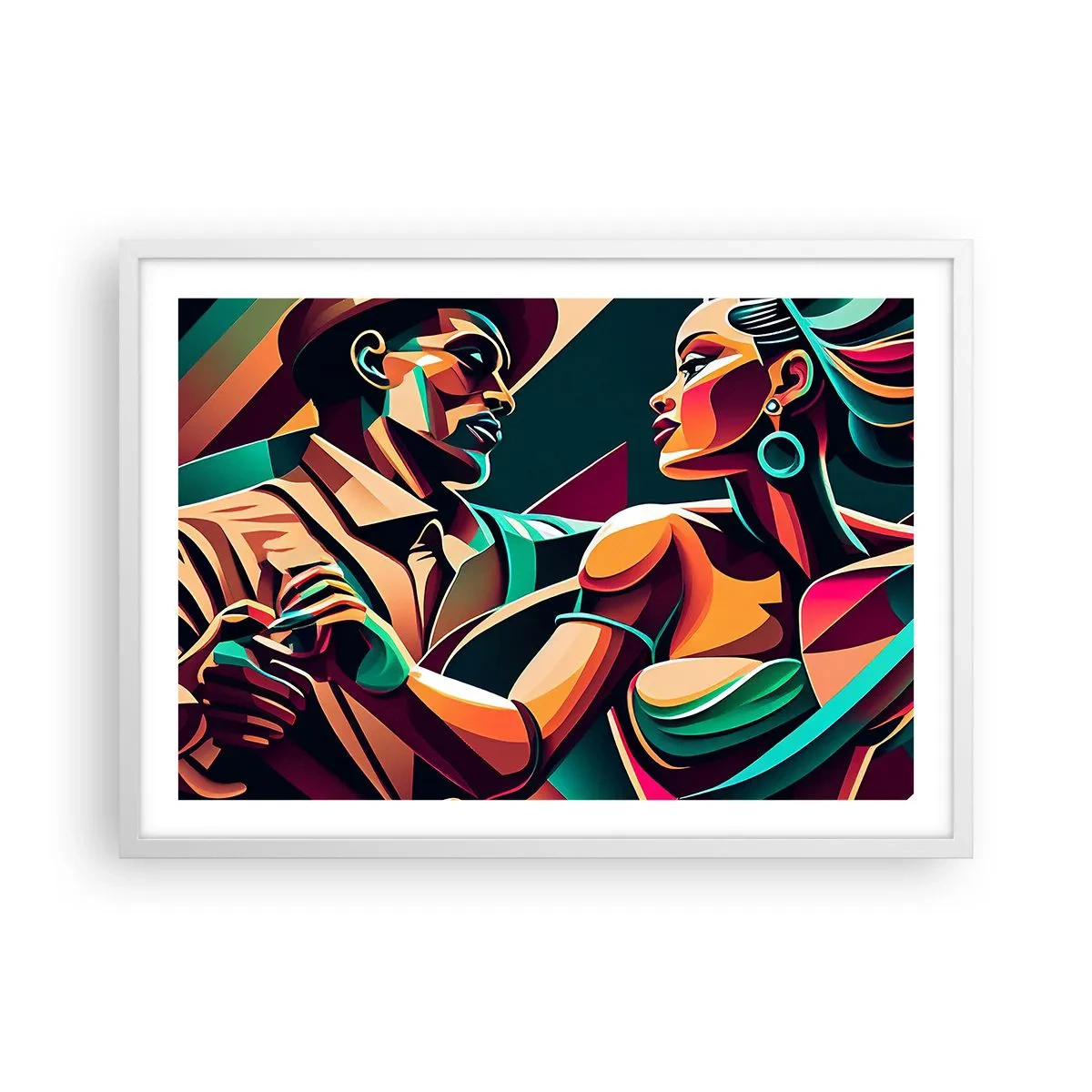 Poster in een witte lijst - In het ritme van het hart - 70x50 cm