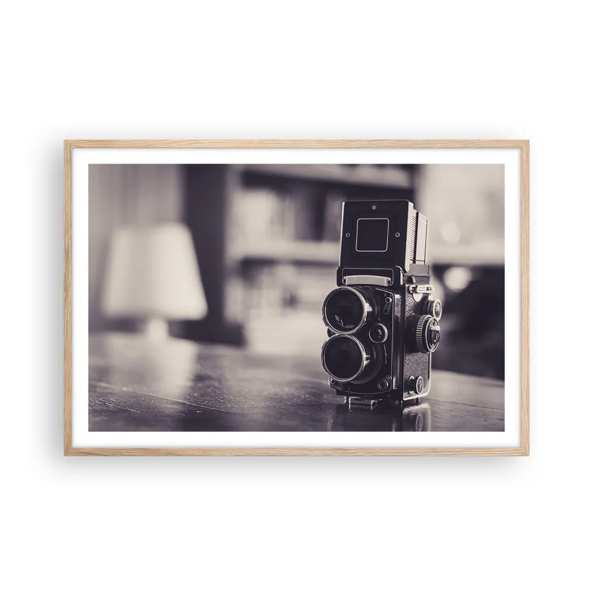 Een poster in een licht eiken lijst - De magie van oude fotografie - 91x61 cm