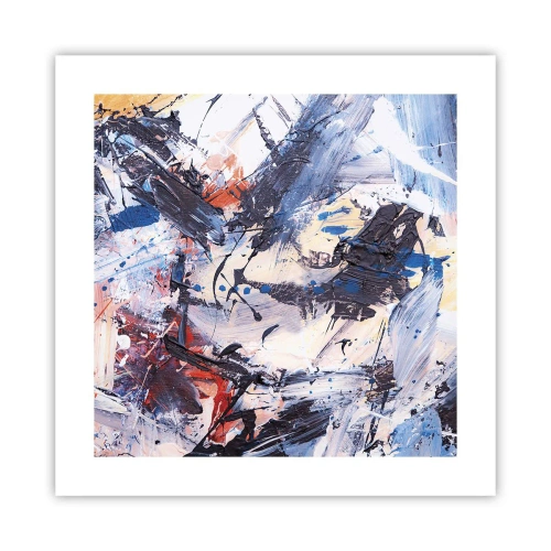 Poster - Gekke dans van abstractie - 40x40 cm