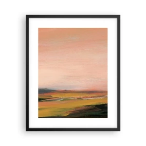 Poster in een zwarte lijst - In roze tinten - 40x50 cm