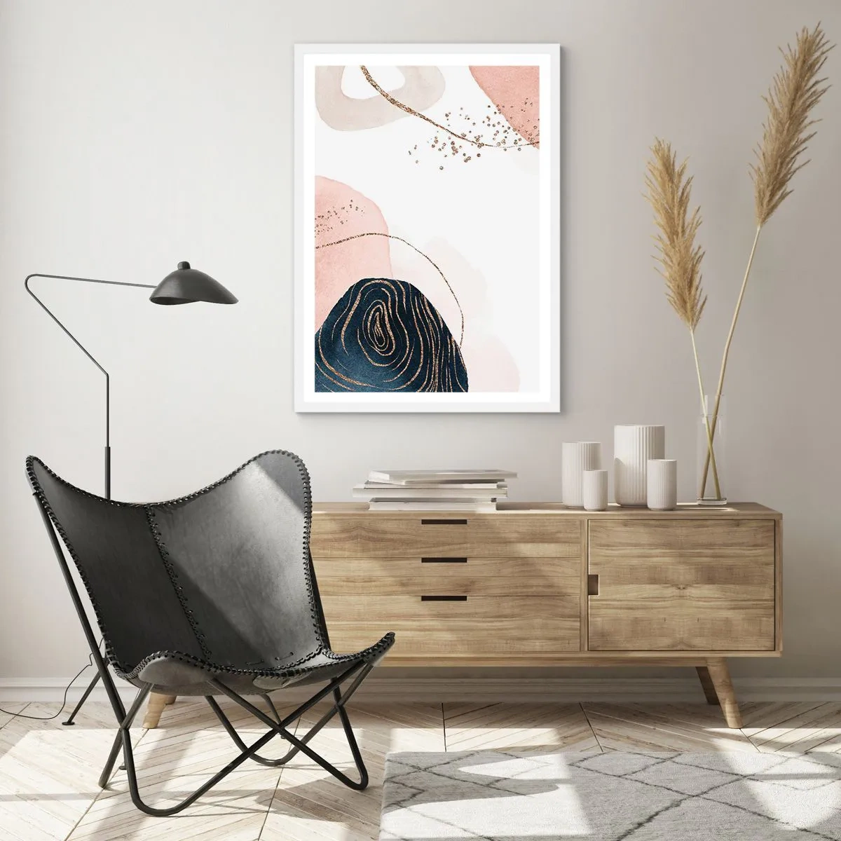 Poster in een witte lijst - Alles vloeit - 70x100 cm