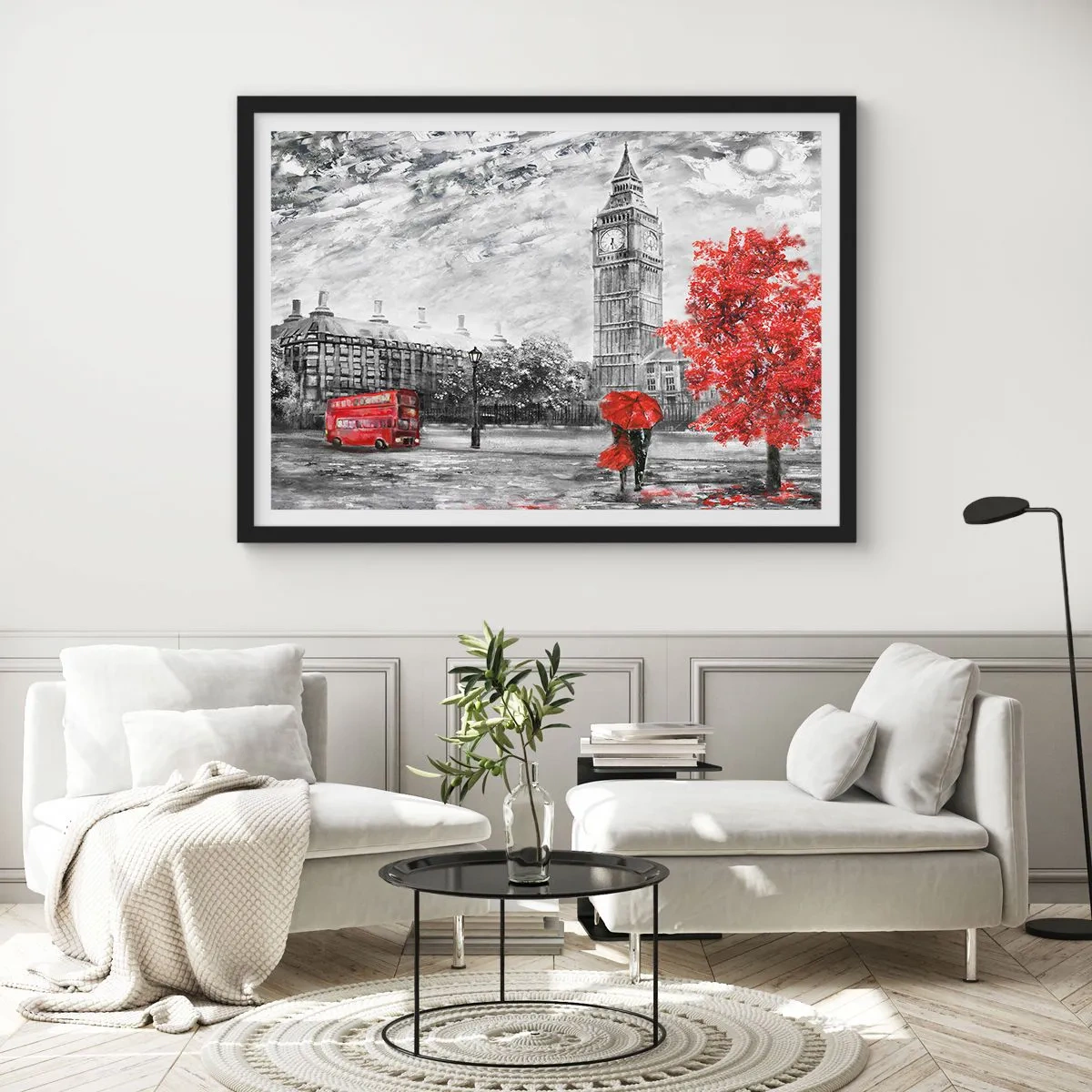 Poster in een zwarte lijst - Een spannende dag - 91x61 cm