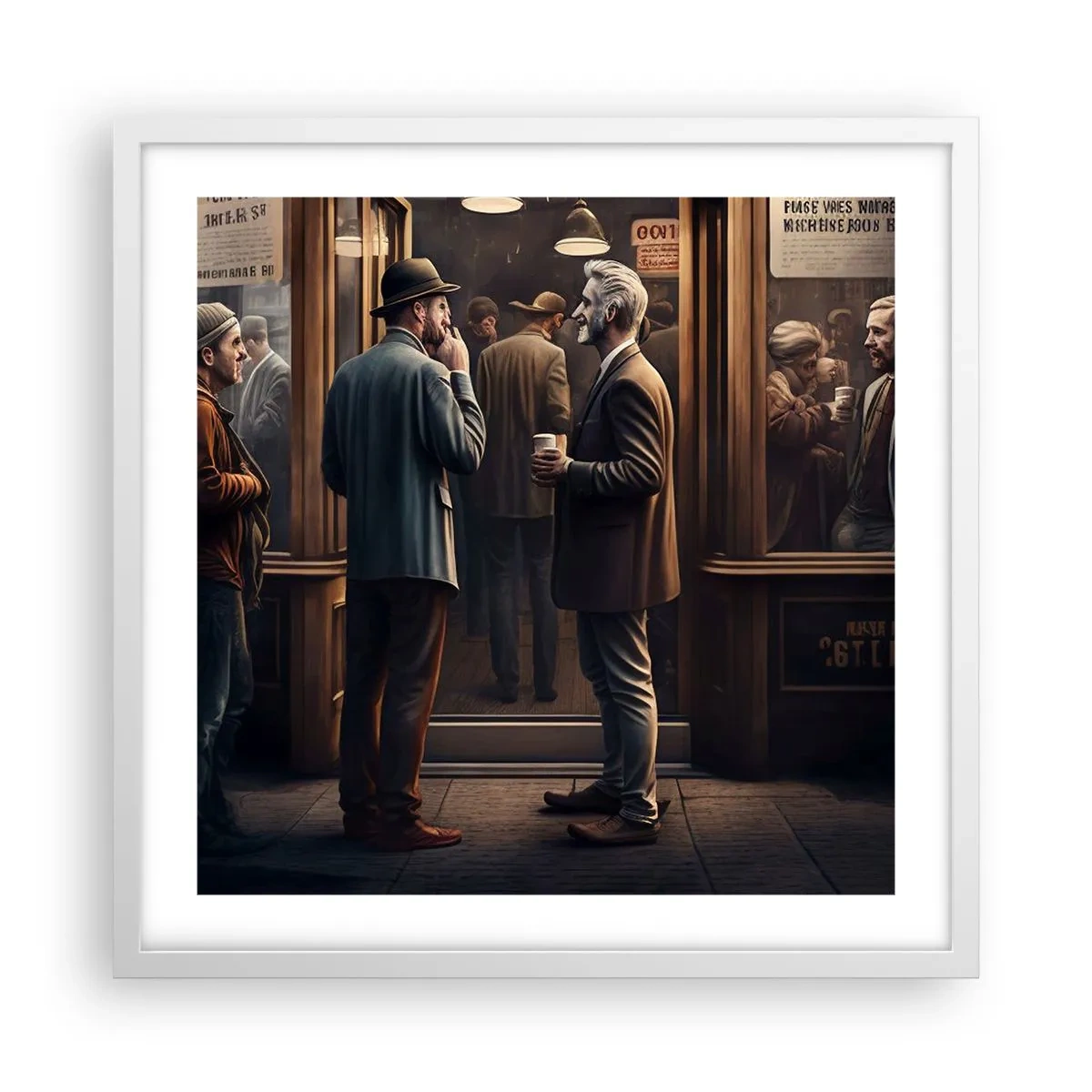 Poster in een witte lijst - Een goed moment van de dag - 50x50 cm