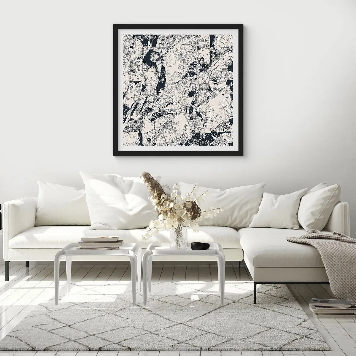 Poster in een zwarte lijst - Interpenetratie van tegenstellingen - 40x40 cm