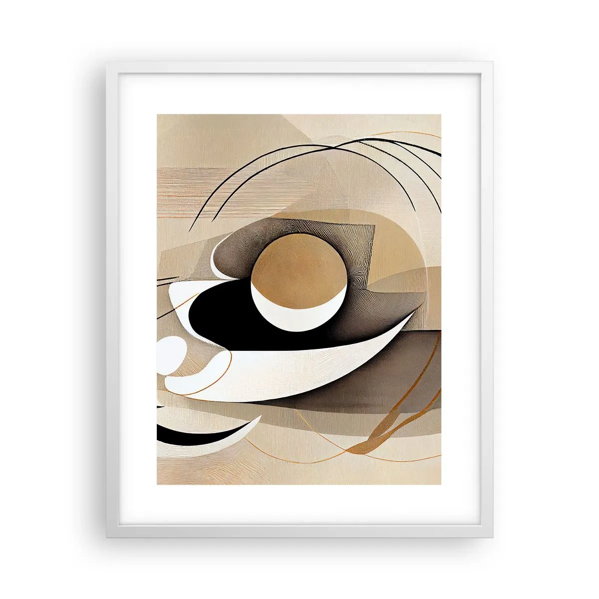 Poster in een witte lijst - Compositie: de essentie van de dingen - 40x50 cm