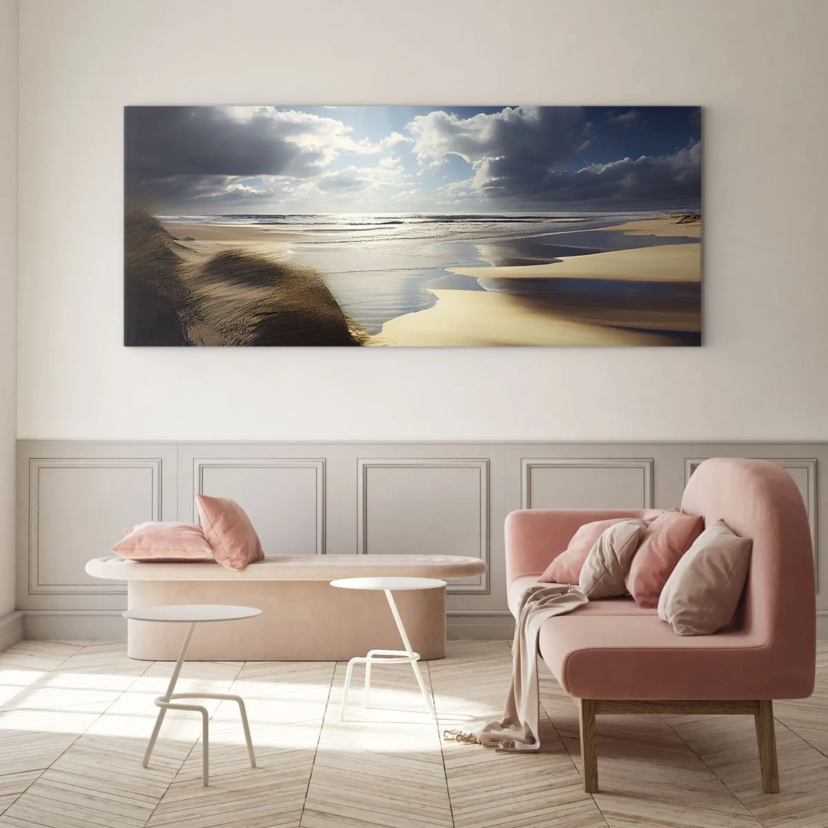 Schilderen op glas - Strand, wild strand - 90x30 cm