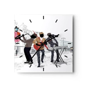 Wandklok - Klok - Straatmuziek - 30x30 cm