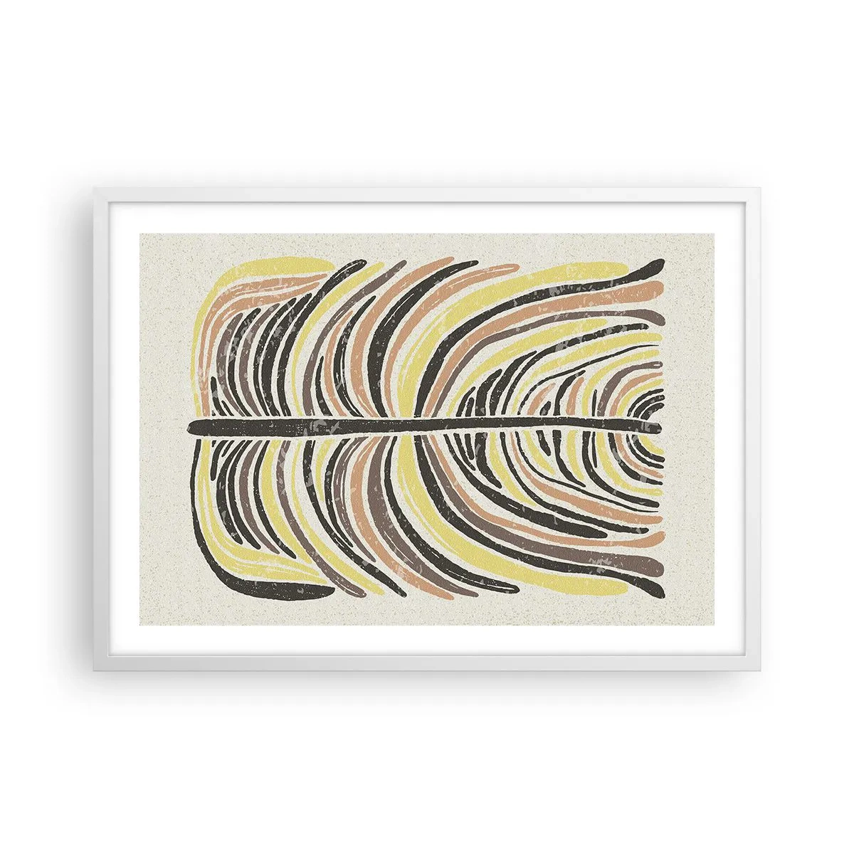 Poster in een witte lijst - Abstractie vol leven - 70x50 cm