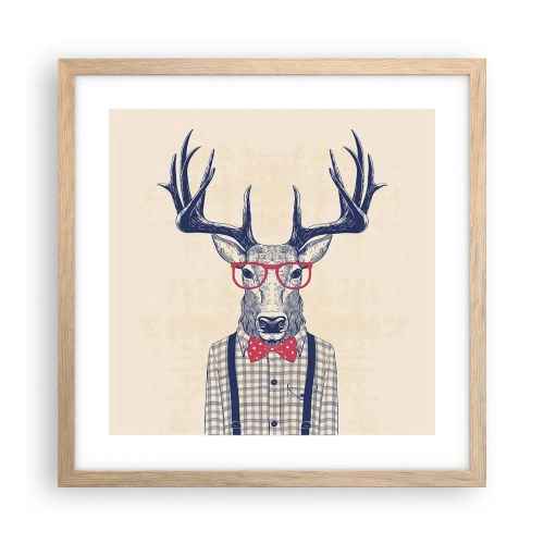 Een poster in een licht eiken lijst - Een grappig extravaganza - 40x40 cm