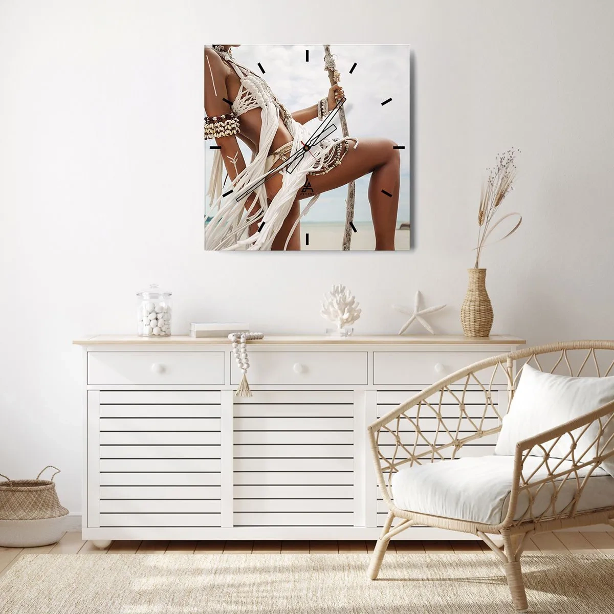 Wandklok - Klok - Een priesteres van de zon - 40x40 cm