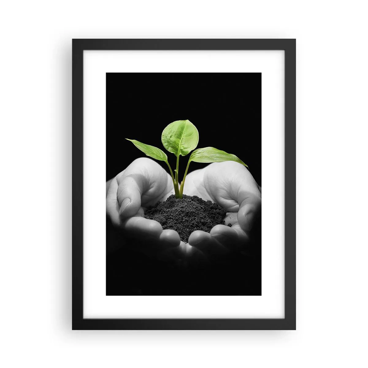 Poster in een zwarte lijst - Ik hou van de natuur, ik bescherm haar - 30x40 cm
