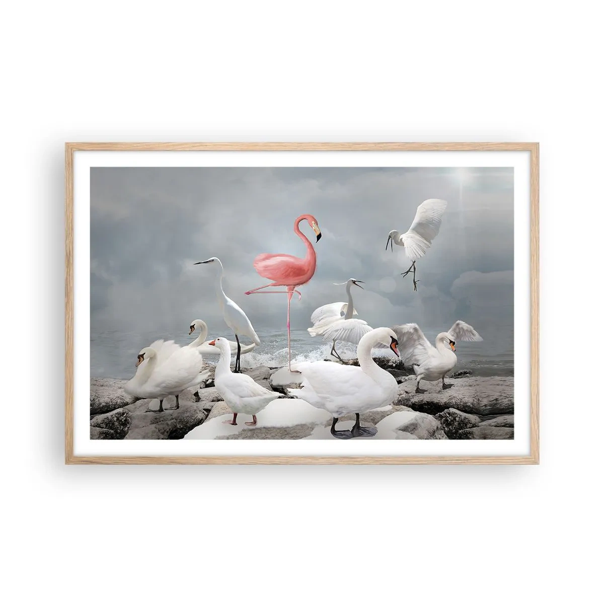 Een poster in een licht eiken lijst - Hoe ben ik hier terecht gekomen? - 91x61 cm