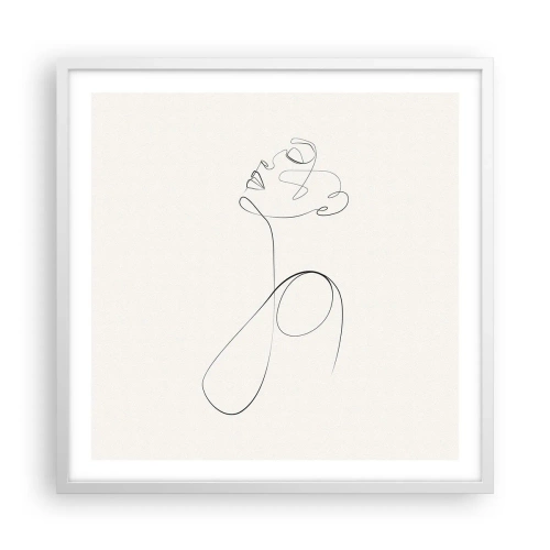 Poster in een witte lijst - Loopt in dromen - 60x60 cm