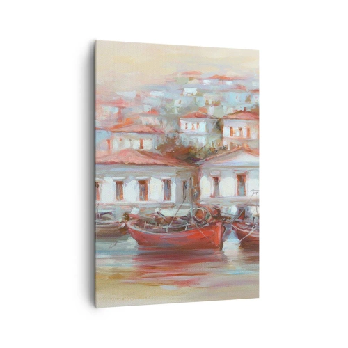 Schilderen op canvas - Gelukkige stad - 70x100 cm