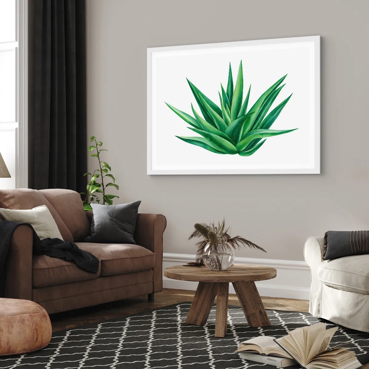 Poster in een witte lijst - Groen – kracht – leven - 40x30 cm