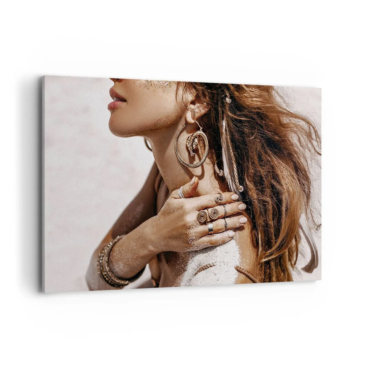 Schilderen op canvas - Koningin van het wilde strand - 120x80 cm