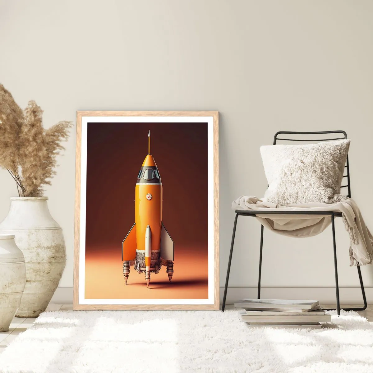 Een poster in een licht eiken lijst - Het begint met een droom - 70x100 cm