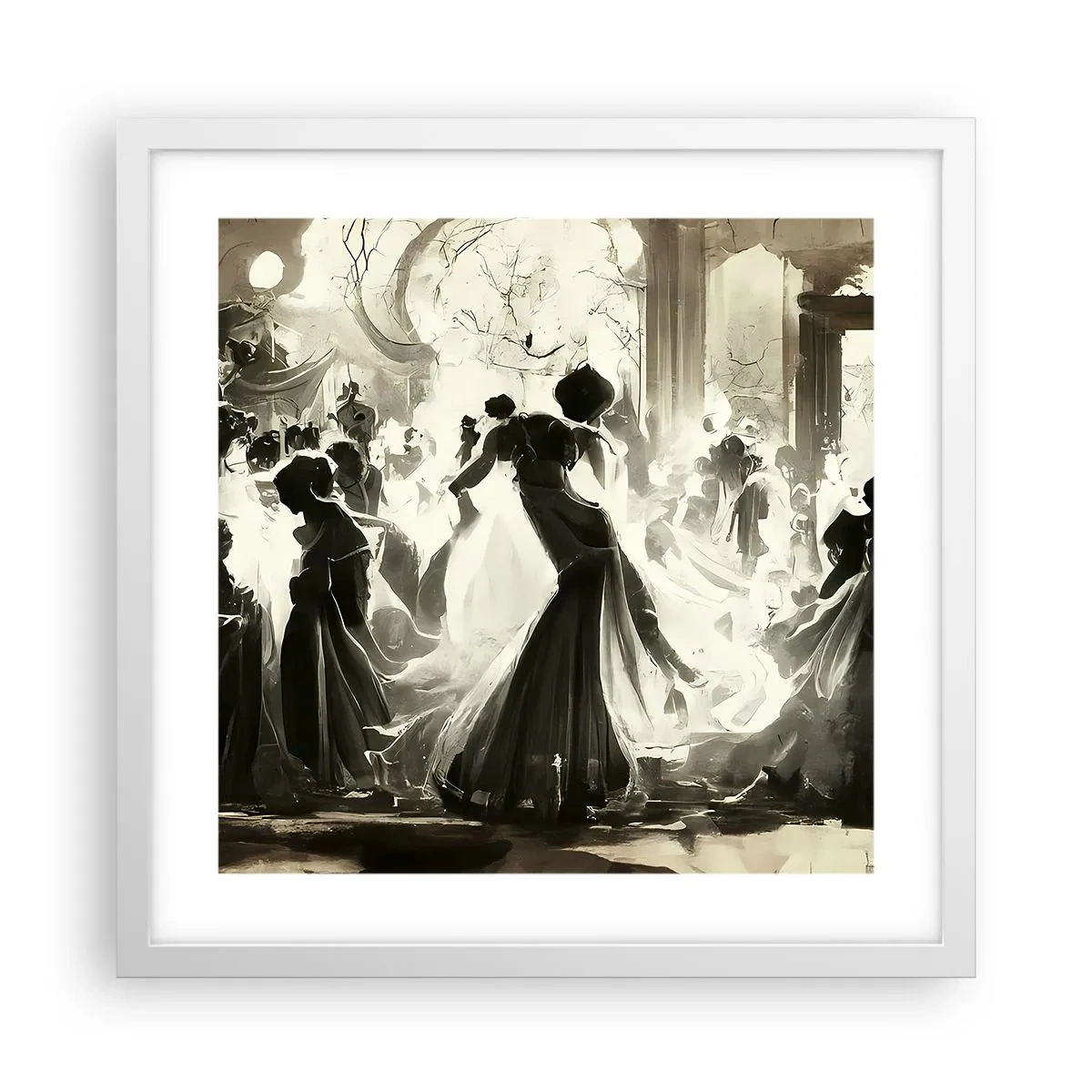 Poster in een witte lijst - De grote maskerade - 40x40 cm