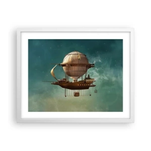 Poster in een witte lijst - Jules Verne groet - 50x40 cm