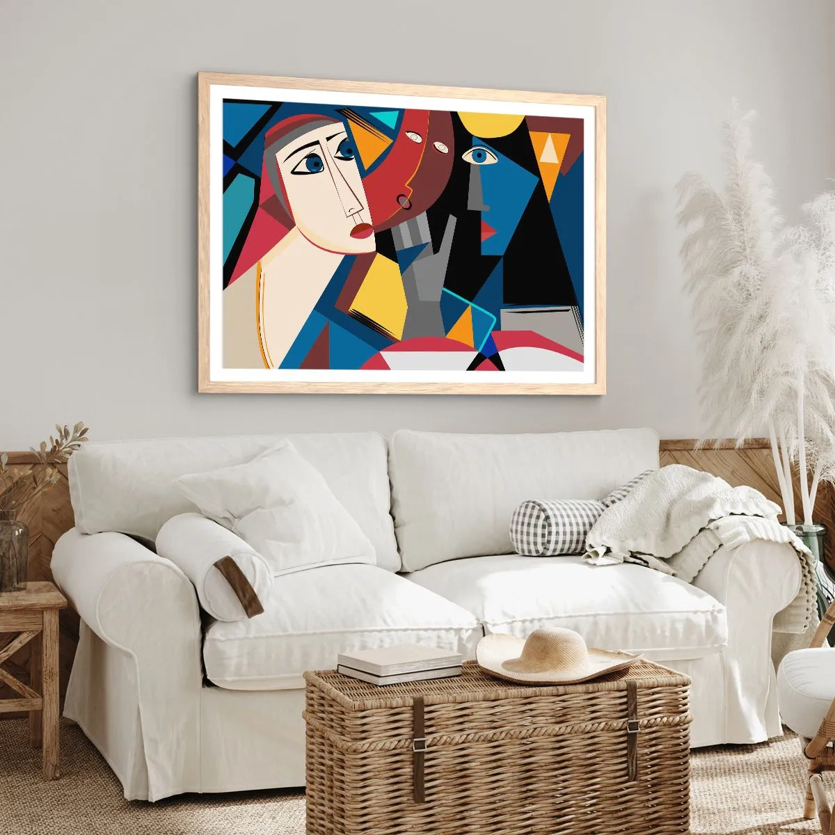 Een poster in een licht eiken lijst - Een gesprek tussen kubisten - 91x61 cm
