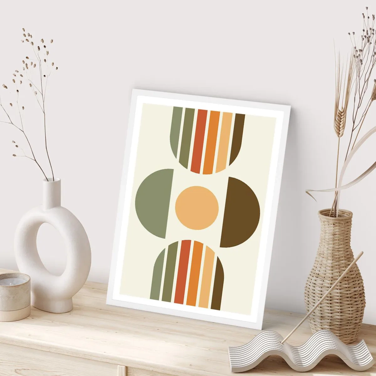 Poster in een witte lijst - In aardetinten - 40x50 cm