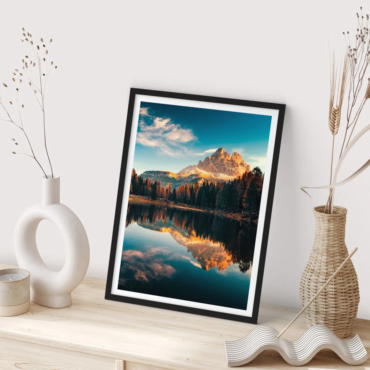 Poster in een zwarte lijst - Dubbel landschap - 61x91 cm