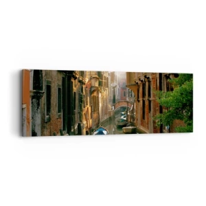 Schilderen op canvas - In een Venetiaans steegje - 90x30 cm