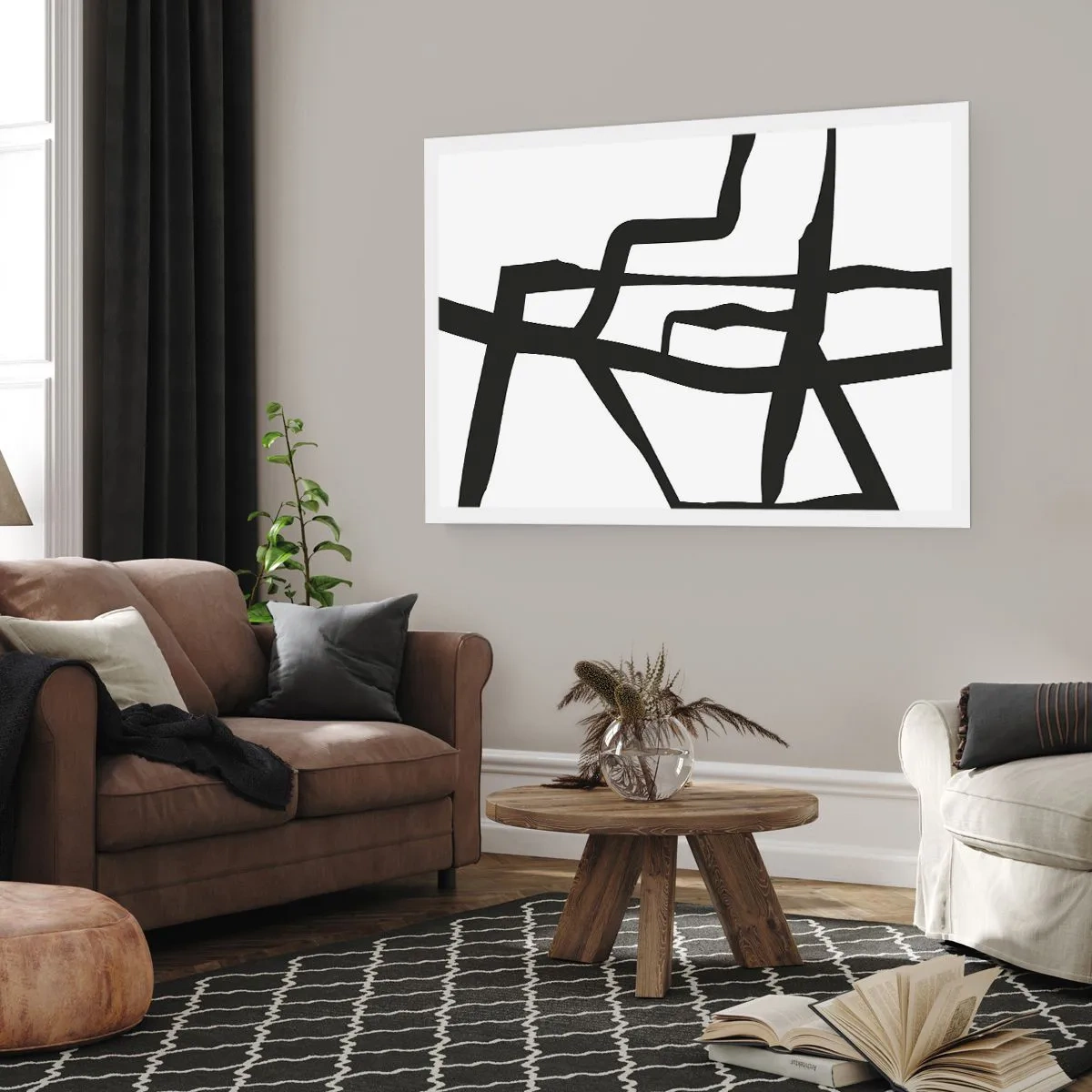 Poster - Zwart-wit ontwerp - 50x40 cm