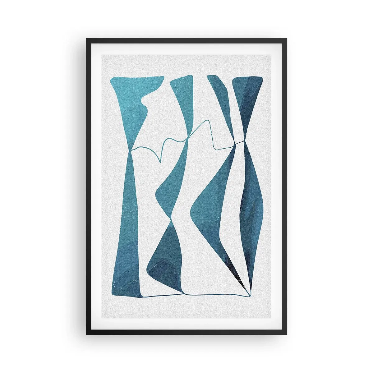 Poster in een zwarte lijst - Abstractie: turquoise verbinding - 61x91 cm